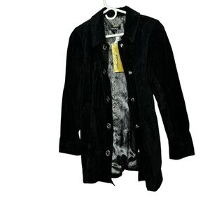 DENNIS BASSO Black Suede Leather Jacket Coat Women's size Small NWT